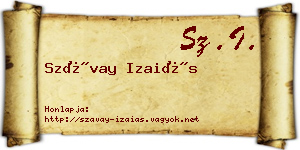 Szávay Izaiás névjegykártya